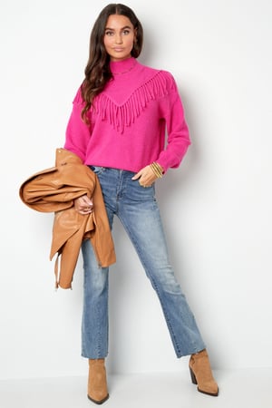 Gestrickter Basic-Pullover mit Fransen – schwarz h5 Bild9